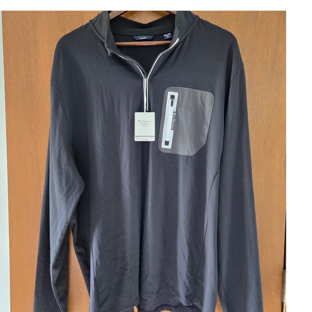 Ben Sherman Sport Mens Black Golf Quarter Zip Pullover XXL NWT 624000152